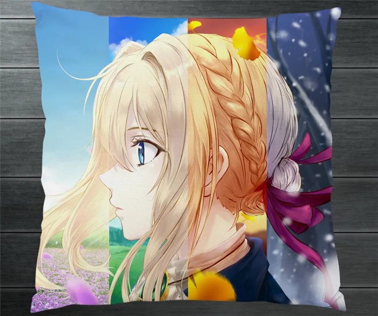 Аниме фиолетовый Evergarden две стороны 40x40 см Наволочки Подушка Чехол для подушки