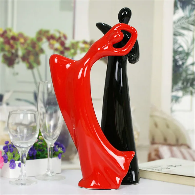 

couple dancing ceramic crafts ornaments modern minimalist lover dancers figurines home decorations accessories new wedding gift