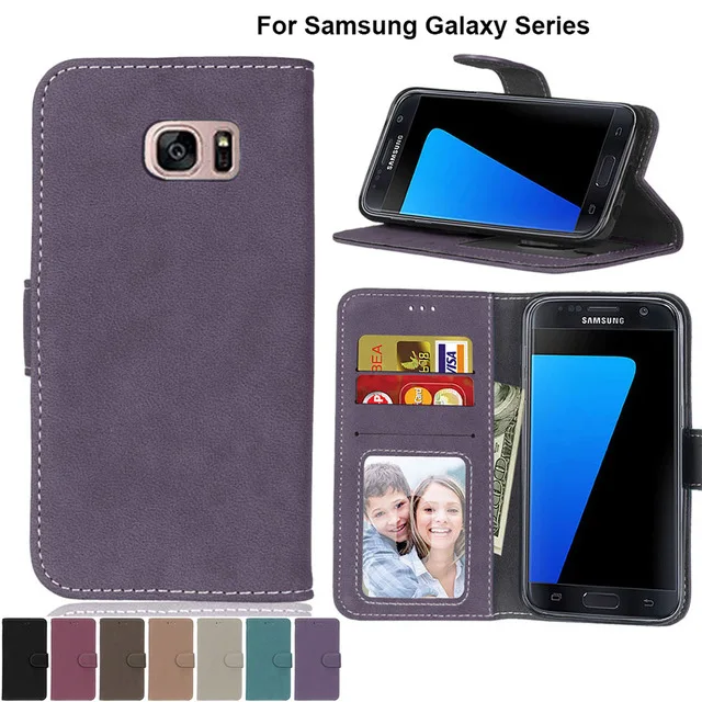 

Matte Leather Case For Samsung Galaxy S3 S4 Mini S5 S6 S7 Edge S8 Plus Note 457 Core Grand Prime Duos Xcover3 A3 A5 Cover B84