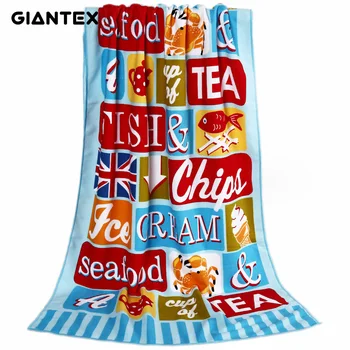 

GIANTEX Print Super Absorbent Bath Beach Towels Soft Microfiber Towels Drying Washcloth Swimwear Shower 70x150cm U1723