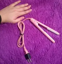 Mini Hair straightener Iron Pink Ceramic Hair Straightening Corrugate Curling Iron Styling Tools Fast Hair Starightener