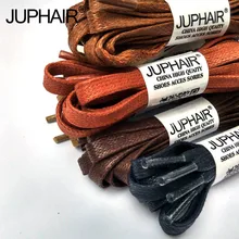 JUP1-12 Pair Dark Blue Waxed Flat Shoelaces Sneakers Boat Shoelace Unisex Lace Cable 100% Cotton Cheap Shoelaces Colorful Laces 