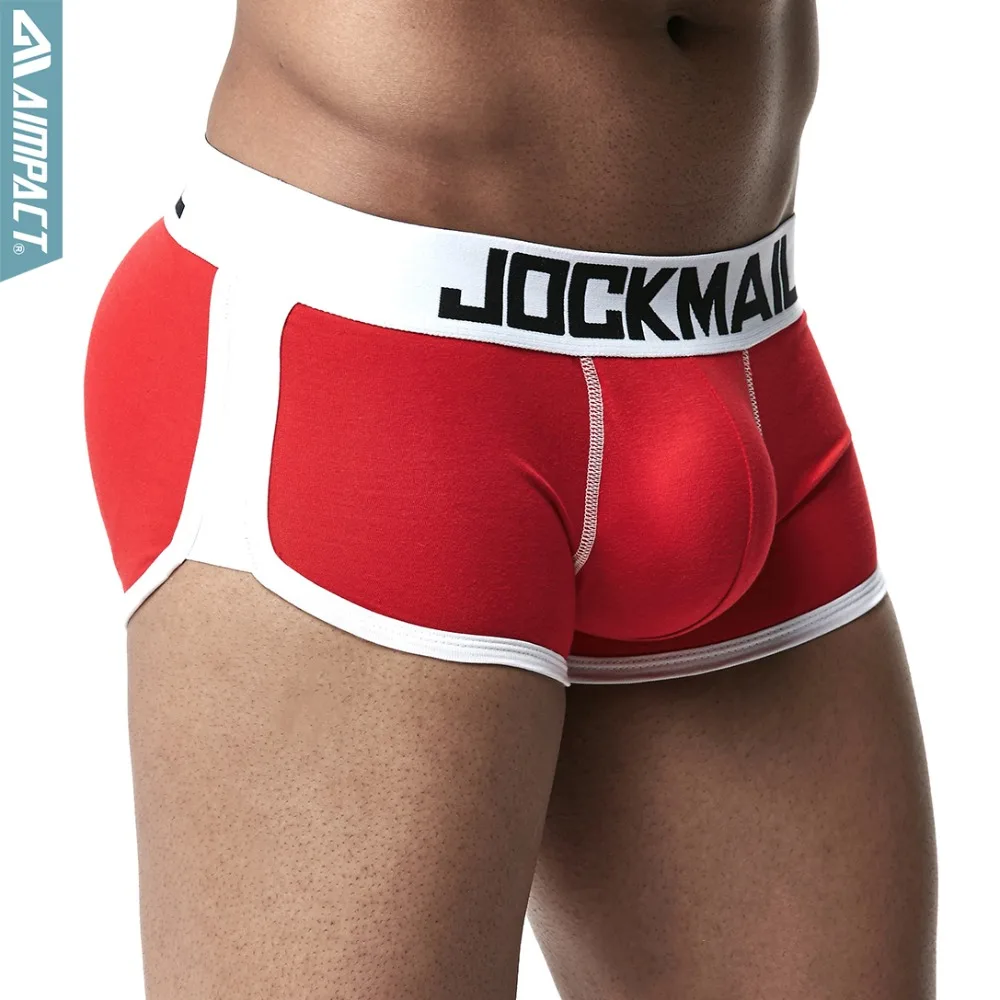 

Enhancement Padded Underwear Boxer Shorts Men Gay Bulge Enhancing Front Back Double Removable Push Up Cup Man Boxer Trunks JM435