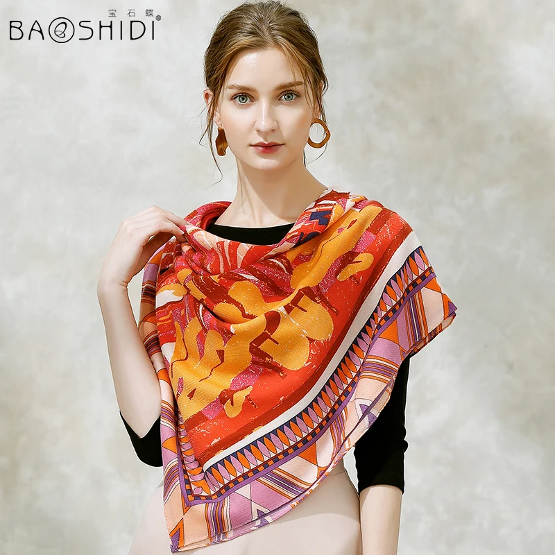 BAOSHIDI/2017 модные зимние шарфы из 100% шерсти для женщин теплые мягкие элегантные