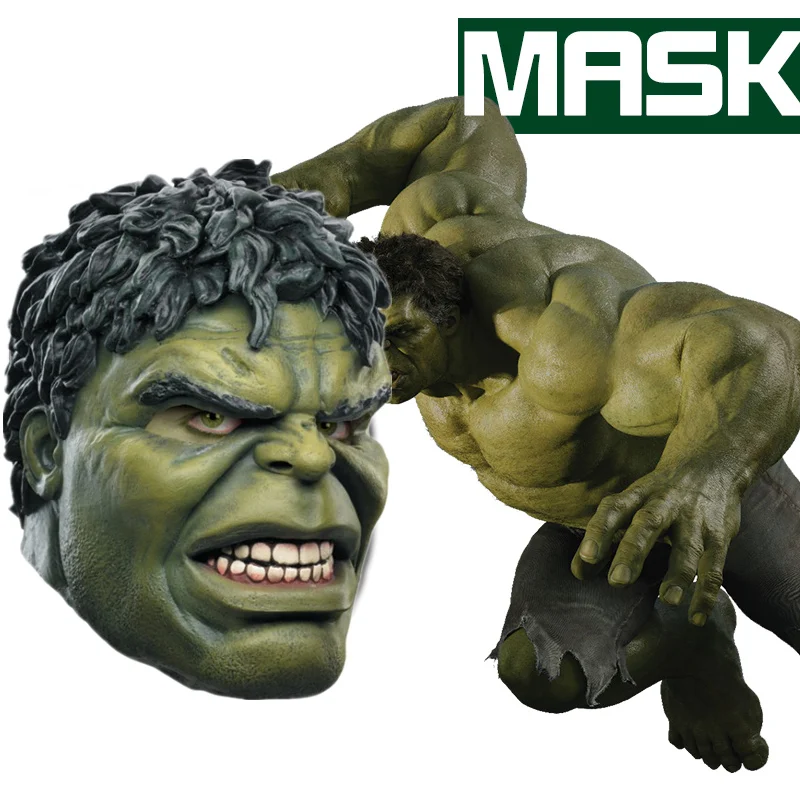 

Adult Latex Avengers Hulk Mask Cosplay Costumes Masks Halloween Full Face Helmet Masks