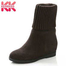 Женские увеличивающие рост сапоги за колено из натуральной кожи с высоким каблуком модные длинные сапоги зимние сапоги фирменная обувь модель R7415 размер 33–40