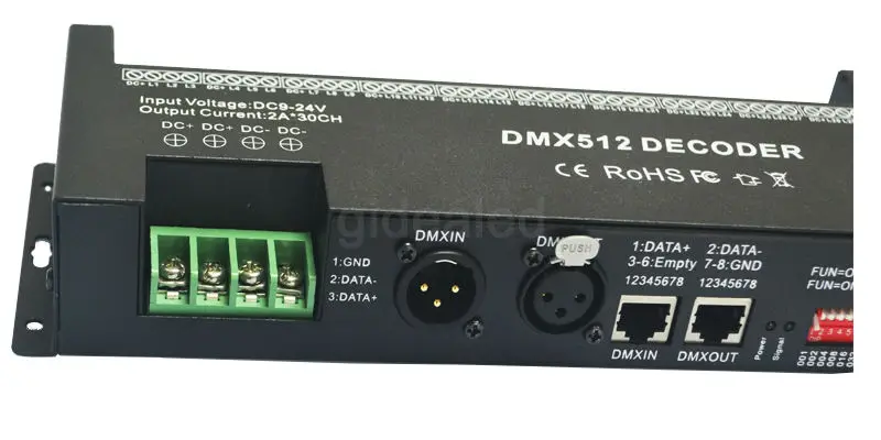 30 канальный RGB dmx512 декодер Светодиодная лента dmx контроллер 60A диммер драйвер pwm