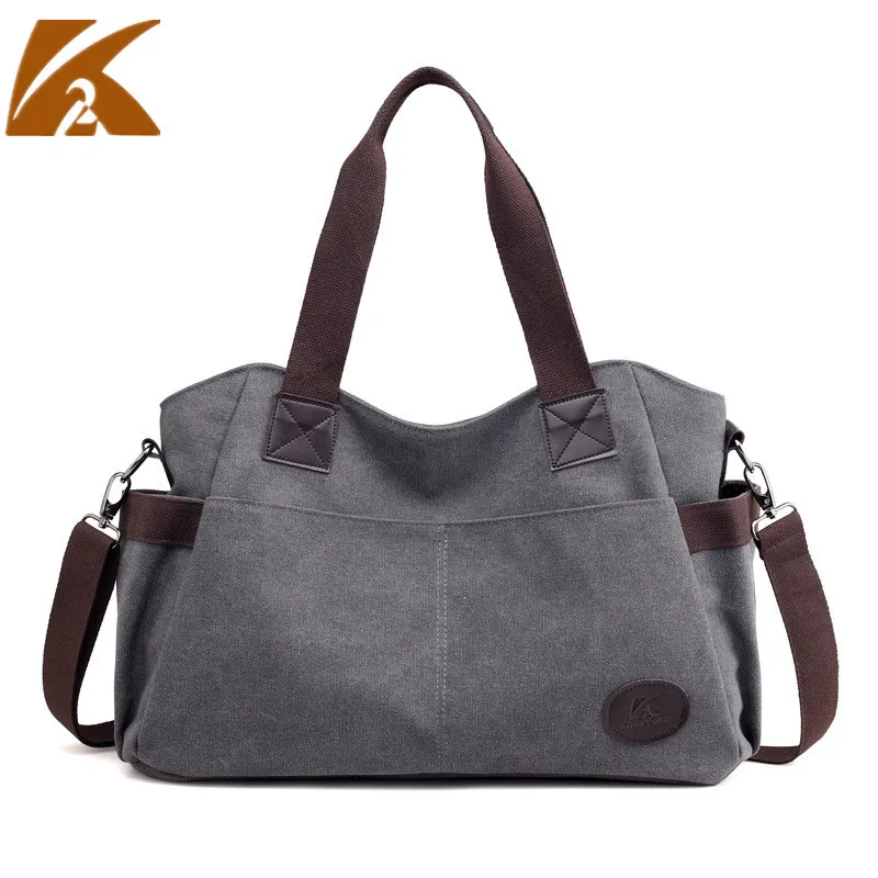 

KVKY Brand Bags for Women Canvas Handbags 2020 Woman Casual Travel Shoulder Bag Big Handbag Ladies Large Capacity Tote Hand Bags