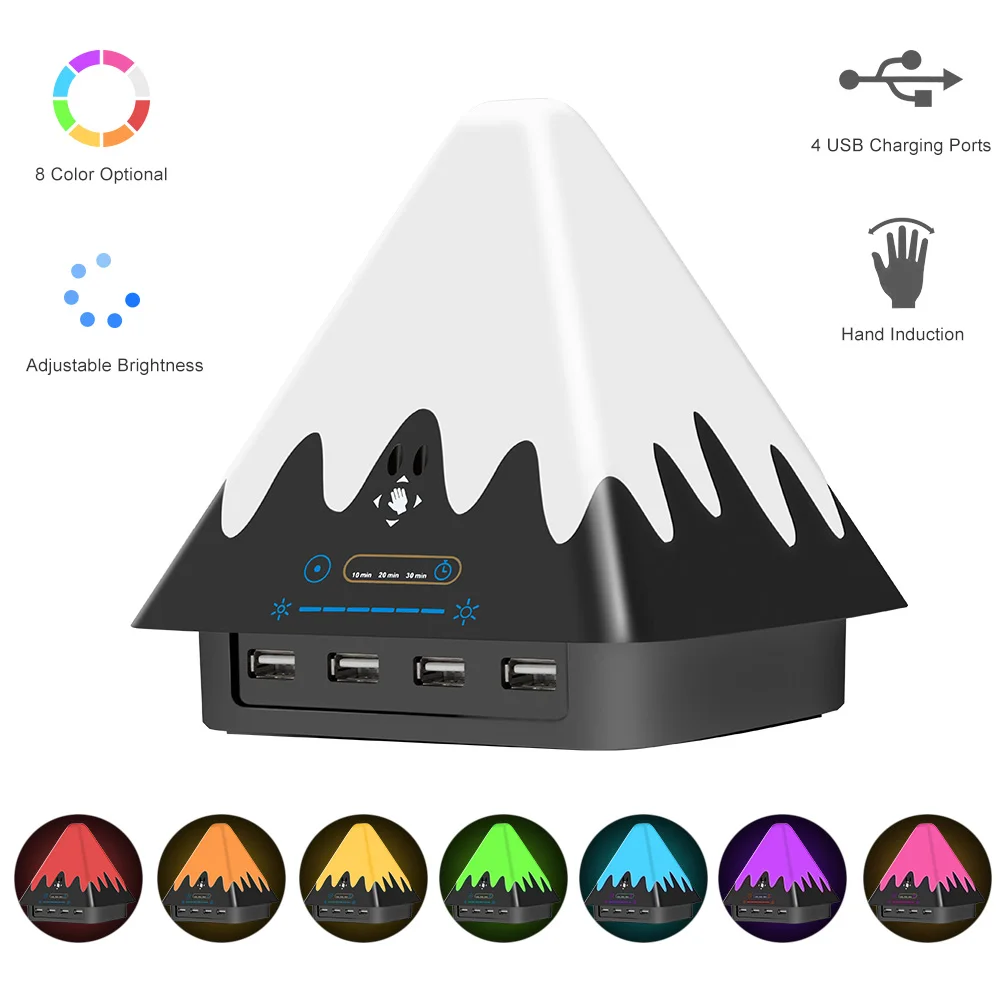 

Creative Smart Night Light Rechargeable Reading Desk Lamp Timer Snowberg Dimmable Atmosphere Lights For Baby Bedroom WW