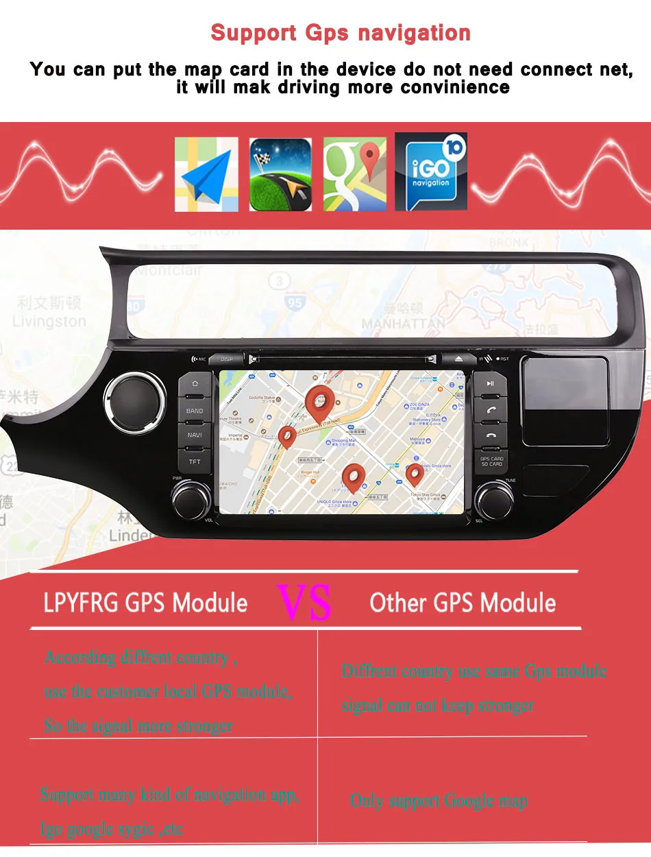 Top 4G RAM Android 9.0 Car dvd gps player for Kia rio k3 2015 2016 in dash dashboard radio video player+Aux 1024*600 Resolution 6