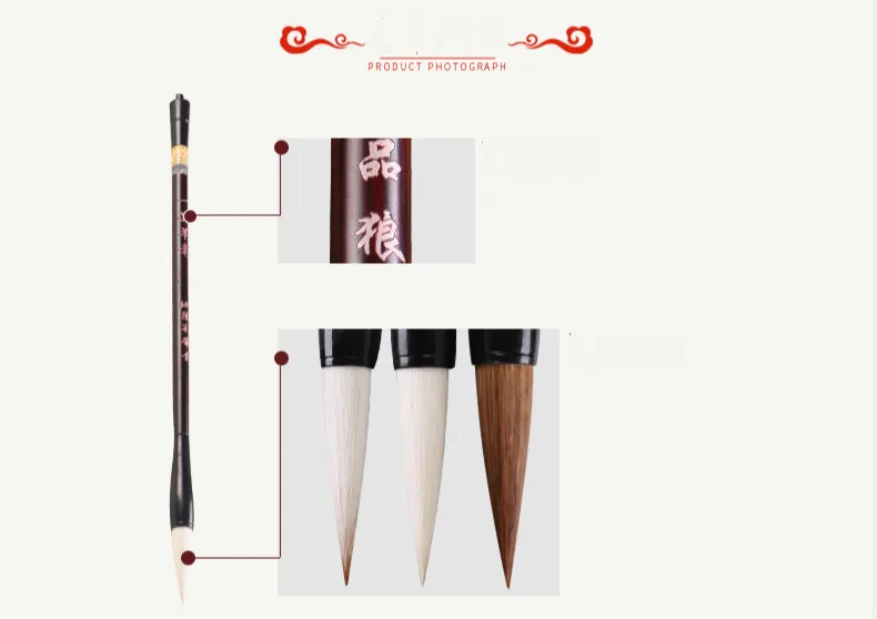 Caneta de Caligrafia Chinesa de Alta Qualidade de lã Especiais para a Prática de Caligrafia Doninha Vários Cabelos Escovas Grupo Amantes - 7 Pincéis de pintura
