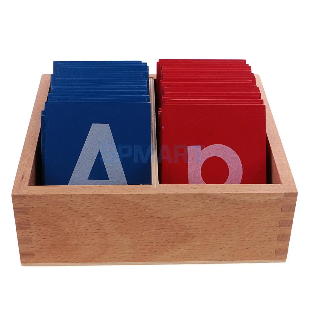 Дети Монтессори материалы алфавитов коробка a-z A-Z письмо для написания слов изучения языка