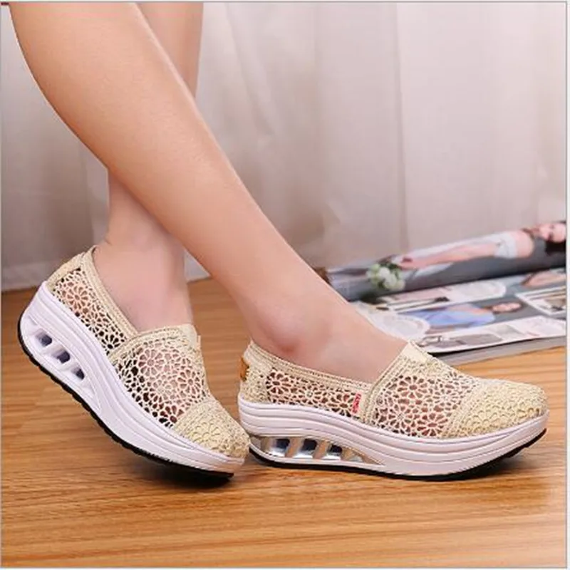 Г., летние женские туфли на плоской платформе женские удобные дышащие милые туфли на плоской подошве, женская повседневная обувь с сетчатым кружевом