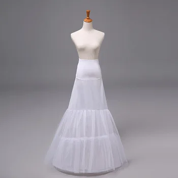 

Hot Sale White Mermaid Petticoats 2 Hoops 2 Layers Women Bridal Underskirt Tulle Wedding Petticoat Crinoline Marriage Skirt