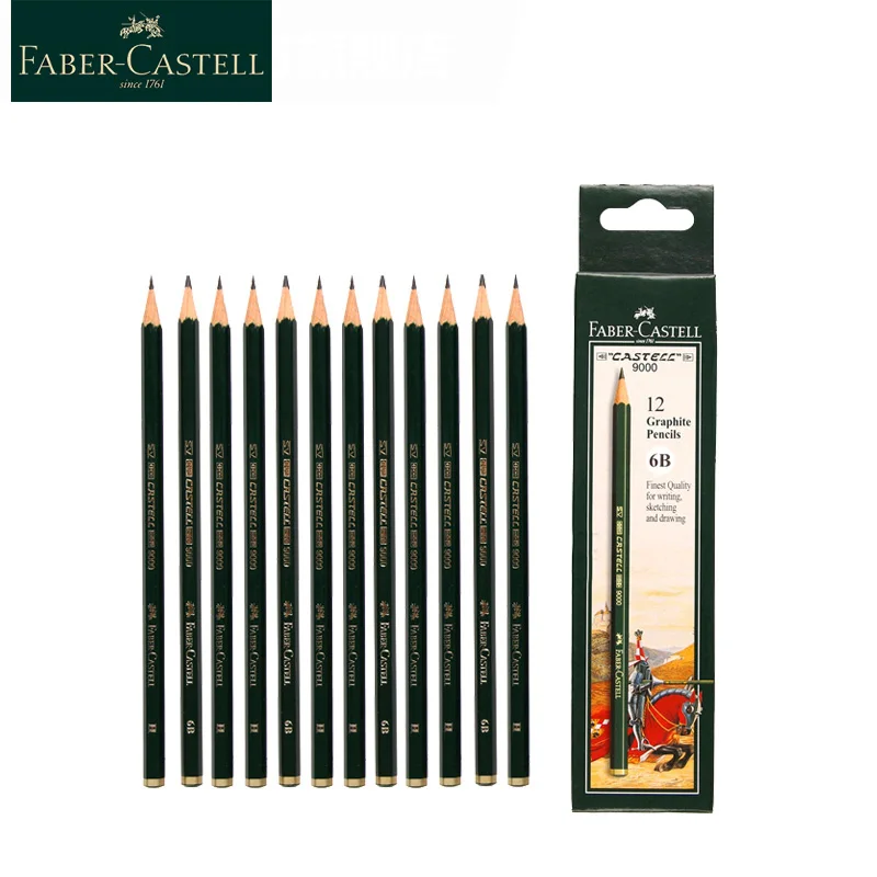 Faber Castell 9000 карандаши для набросков 12/16 шт Faber Castell художественные Графитовые Карандаши для письма затенение эскиз черный свинцовый дизайн|Простые карандаши| | АлиЭкспресс