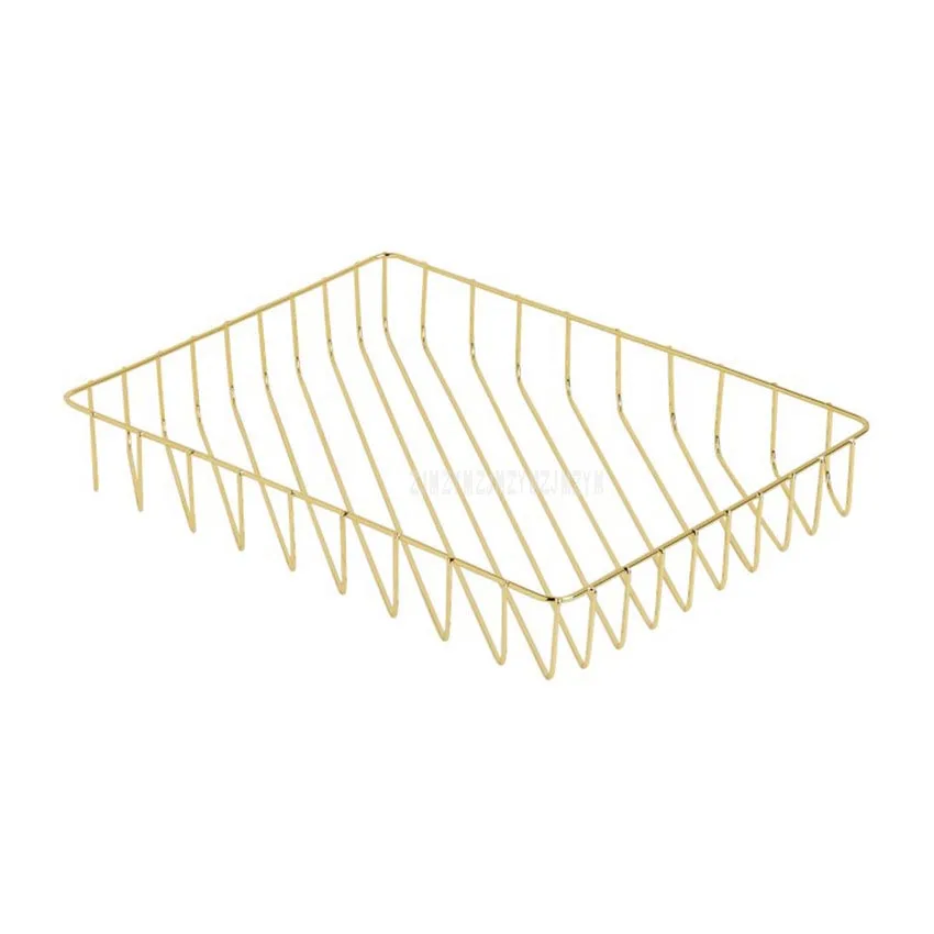 Nodic روز الذهب سلة التخزين شبكة خمر مكتب الكتب مجلة وجبة خفيفة التجميل الفاكهة منظم مكتب تخزين الرف الجرف حامل