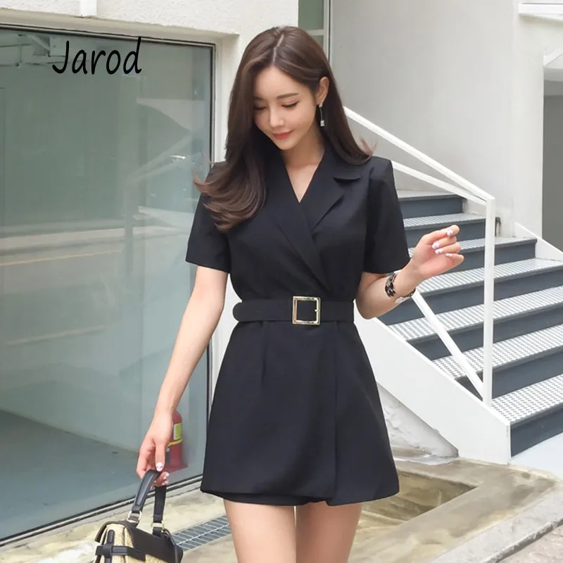 Formal Office Lady Jumpsuits Suit Design Playsuits 2019 Spring Short