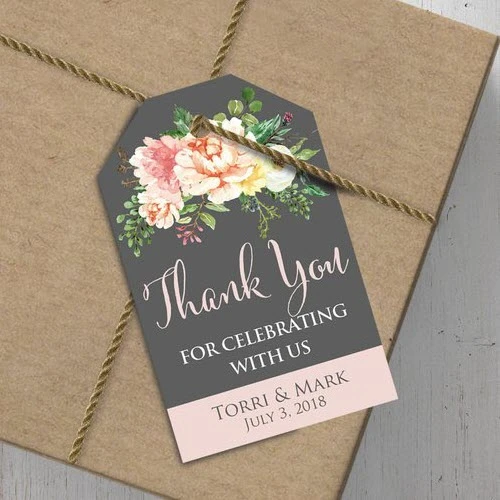 Etichette personalizzate in carta kraft da 100 pezzi, etichette  personalizzate per matrimoni con foro, scatole regalo per bomboniere,  etichette per Cupcake, grazie - AliExpress