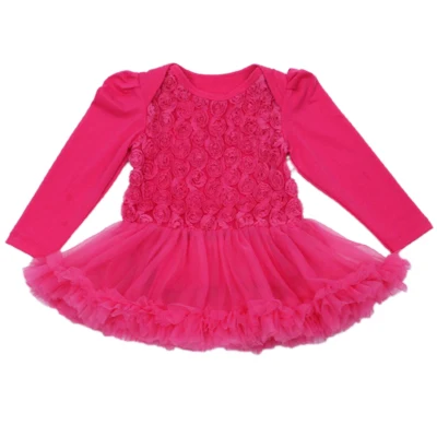 Одежда для новорожденных, одежда для малышей, для девочек, кружевной комбинезон с оборками платье-пачка розовыми цветами для маленьких девочек вечерние платья для 0-24Months - Цвет: Черный