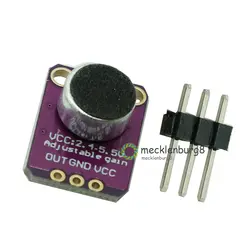 GY-MAX4466 MAX4466 Электрический усилитель для микрофона Модуль регулируемое усиление GND VCC усилитель платы 2,4-5 в DC для Arduino