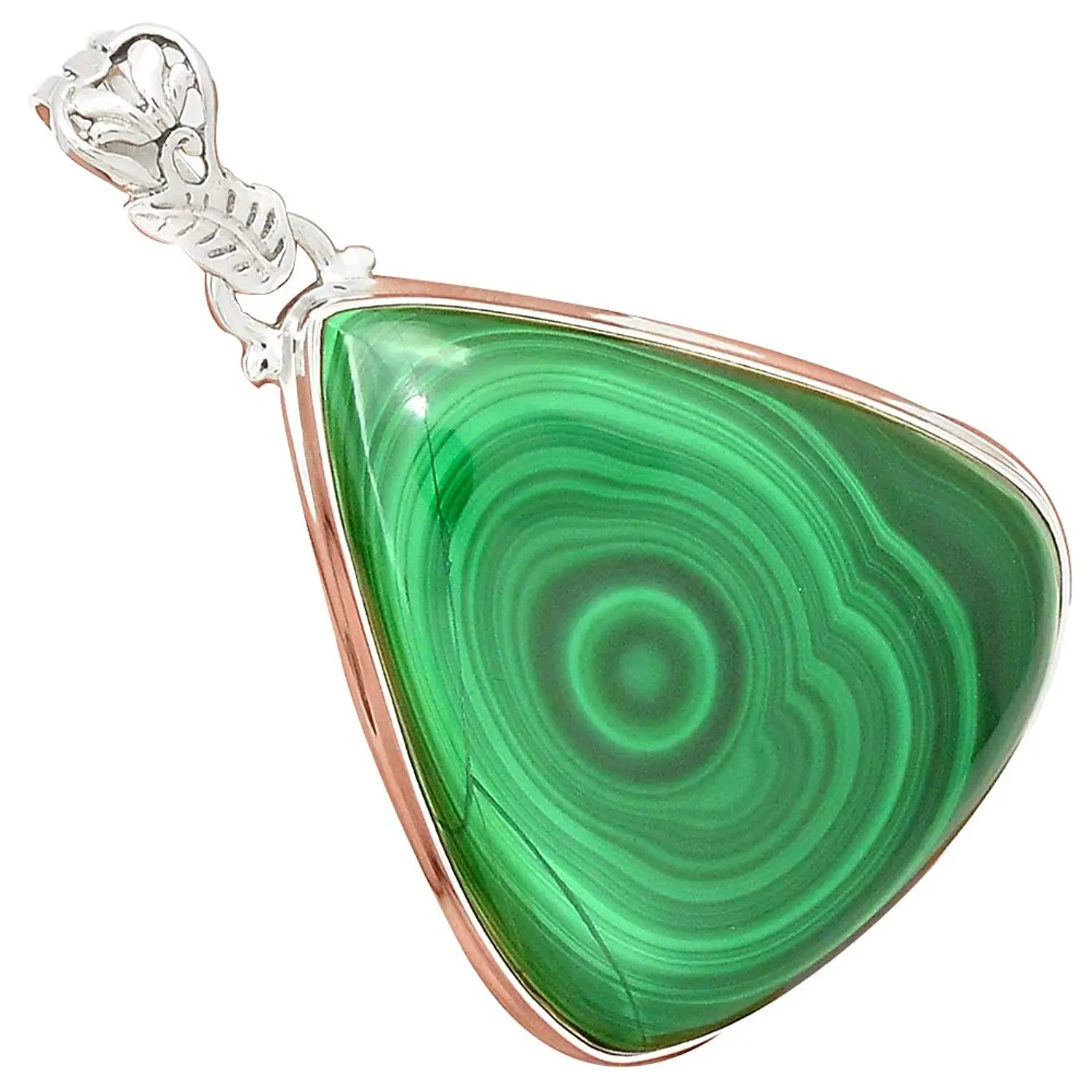 

Nature Malachite Pendant 925 Sterling Silver Jewelry, 56 mm, MHBAP5201