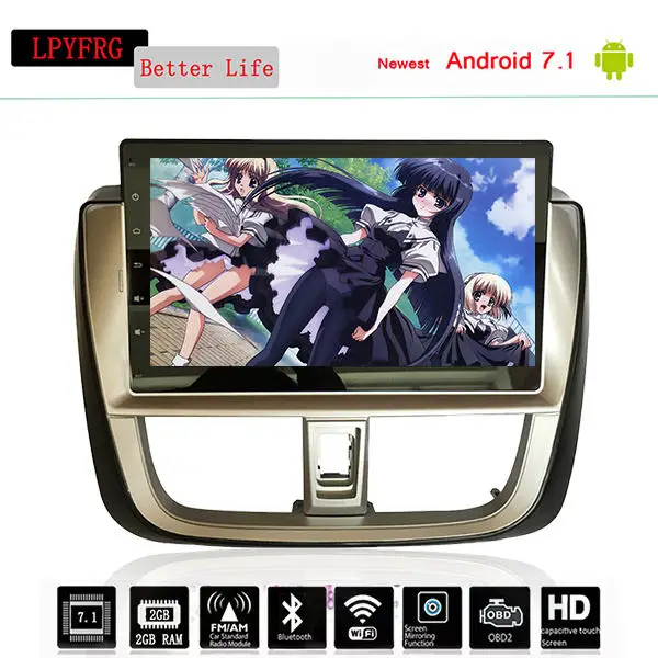 Android 7 1 RAM 2G сенсорный экран автомобильный DVD GPS навигация мультимедийный плеер для