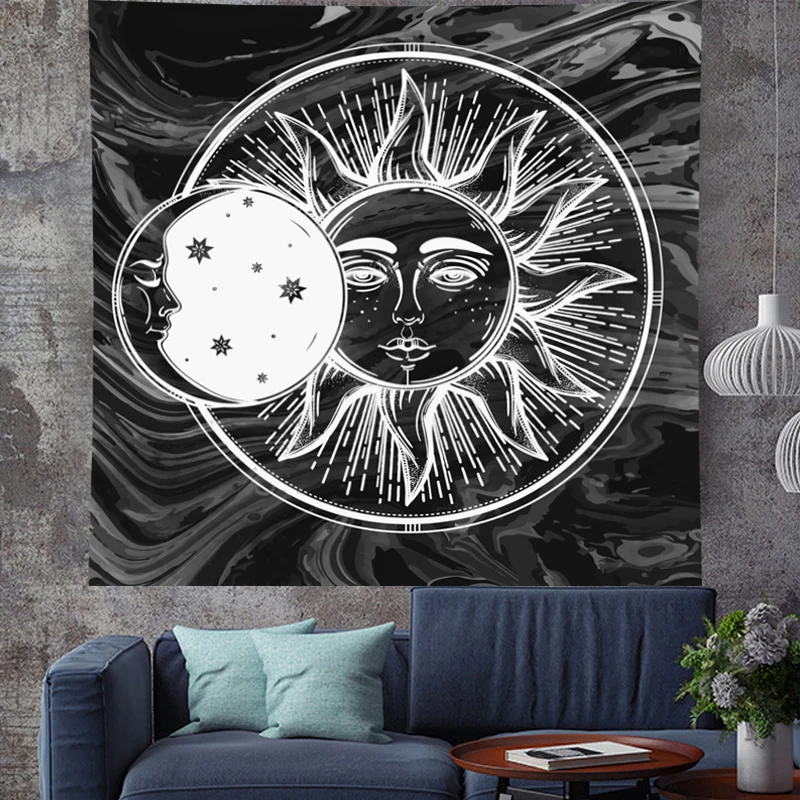 

Sun Moon Tarot Wall Tapestry India Mandala Witchcraft Wall Hanging Wall Carpet Psychedelic Tapiz Wall Cloth Tapestries GN.PAPAYA