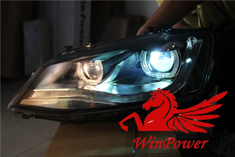 Volkswagen MK6 Jetta Headlight with LED DRL Angel Eye and HID Bi xenon