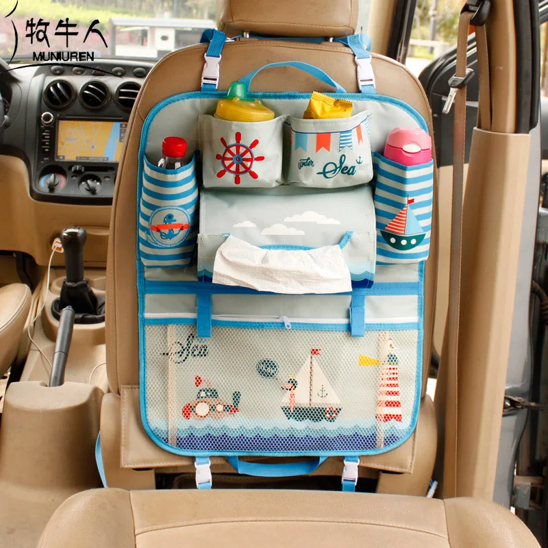 Милый мультяшный Органайзер на заднюю часть сиденья автомобиля, сумки для хранения, Висячие автомобильные сумки, карманные автомобильные стильные сумки для детей