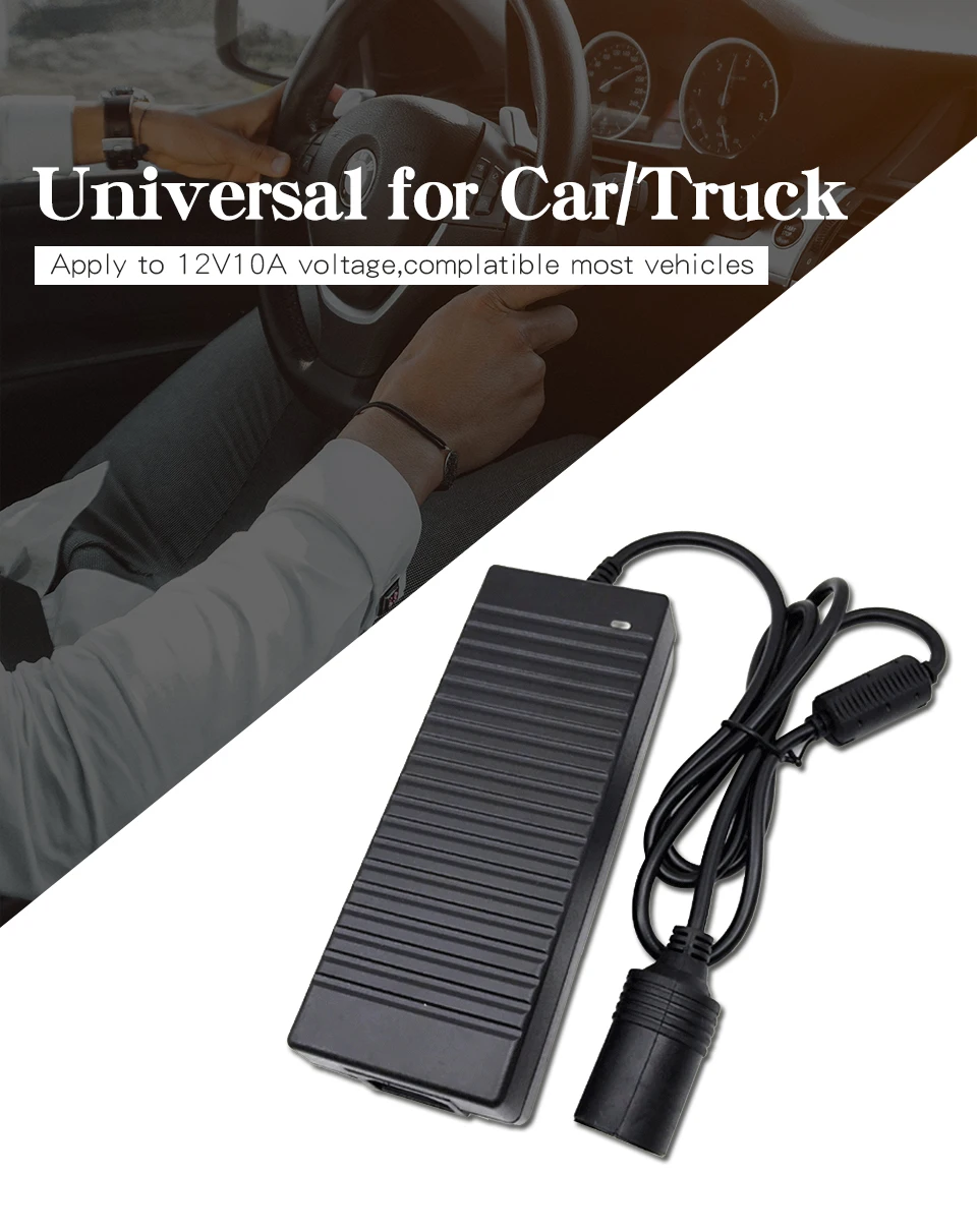 12V 10A Car Cigarette lighter Power AC adapter for Air pump Vacuum Cleaner Air Purifiers DC Power Converter Adaptor Inverter (1)