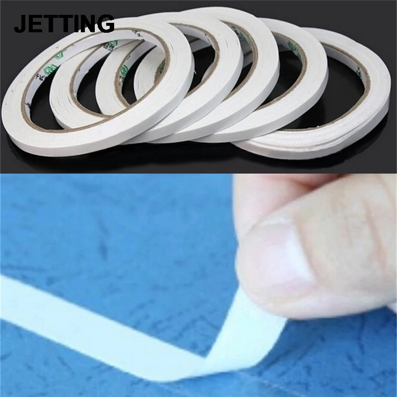 10 Rolls/lot White Double Sided Adhesive Tape Sticker Gel Adhesive Double Sided Tape For Office School