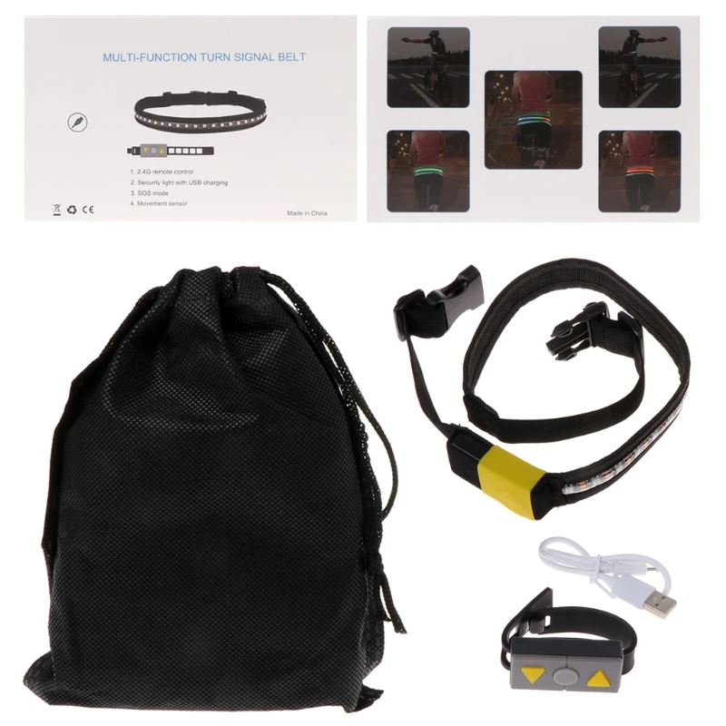 Reflective Waist Belt Remote Control LED Light Running Cycling Jogging