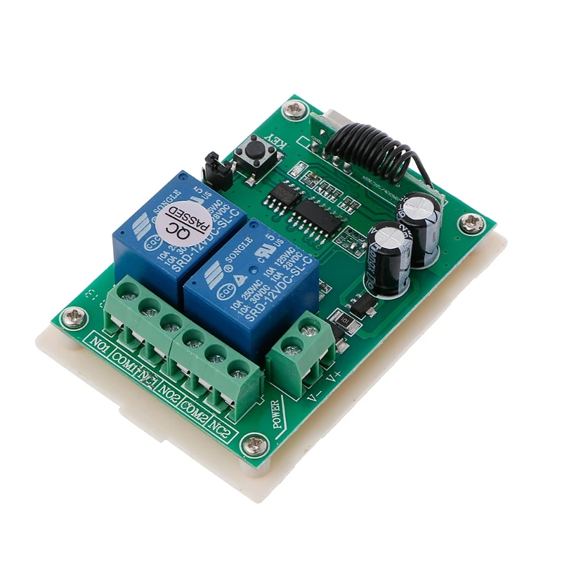 DC 12V 2CH RF 433MHz беспроводной переключатель релейный модуль приемника с пультом