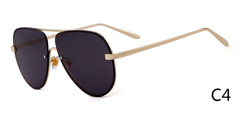 SORVINO, дизайнерские солнцезащитные очки пилота для мужчин и женщин,, высокое качество, 90 s, плоский верх, без оправы, розовое золото, Жаба, солнцезащитные очки, большие тени, SP112 - Цвет линз: C4