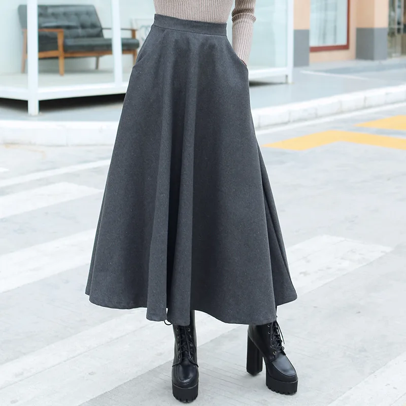 Falda larga de Invierno para mujer, novedad de 2017, plisada estilo tutú Saias de talla grande s long skirts|fashion long skirtfashion pleated skirt - AliExpress