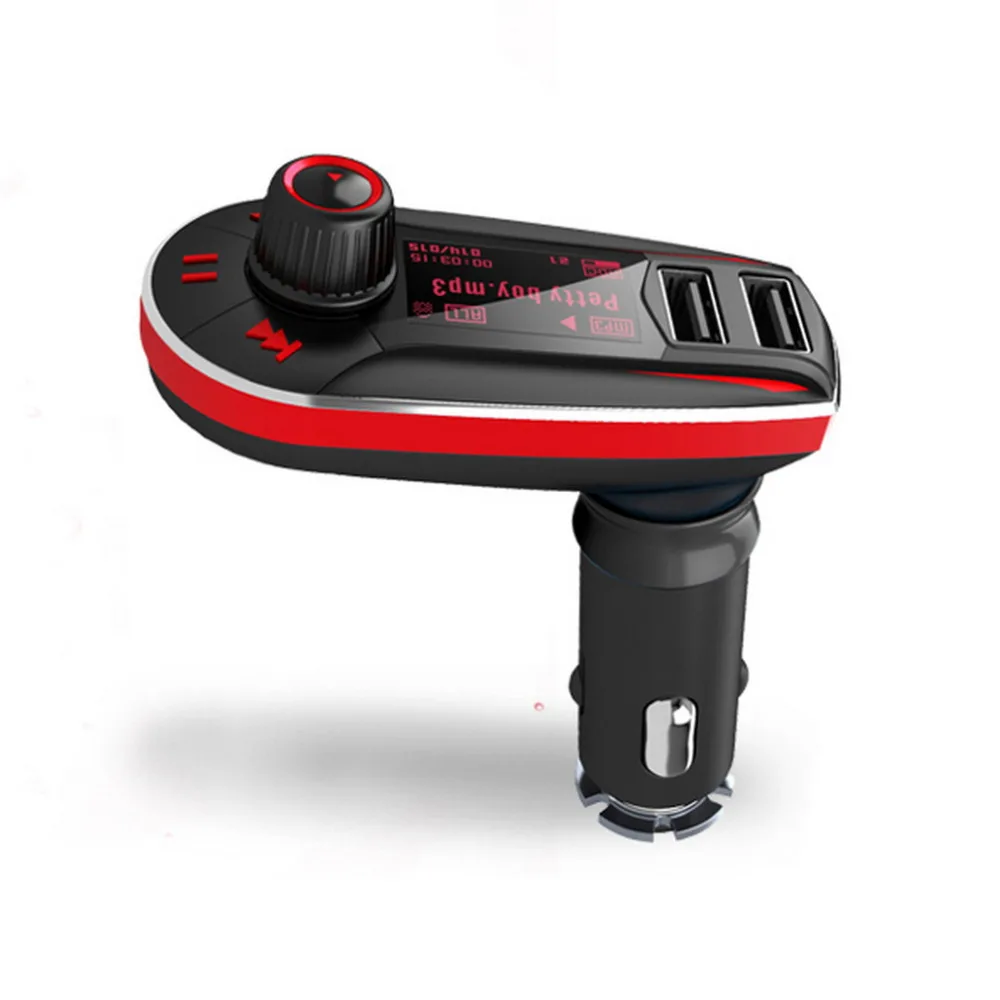 

Red Color Car Kit MP3 Music Player Wireless FM Transmitter Radio Modulator with USB Charging Port / TF Card Slot Hot Selling