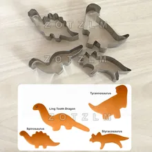 4 шт./компл. с рисунком динозавра в форме Нержавеющая сталь набор резаков для печенья торт-сэндвич для хлеба и выпечки пресс-форма для кухни JSM005