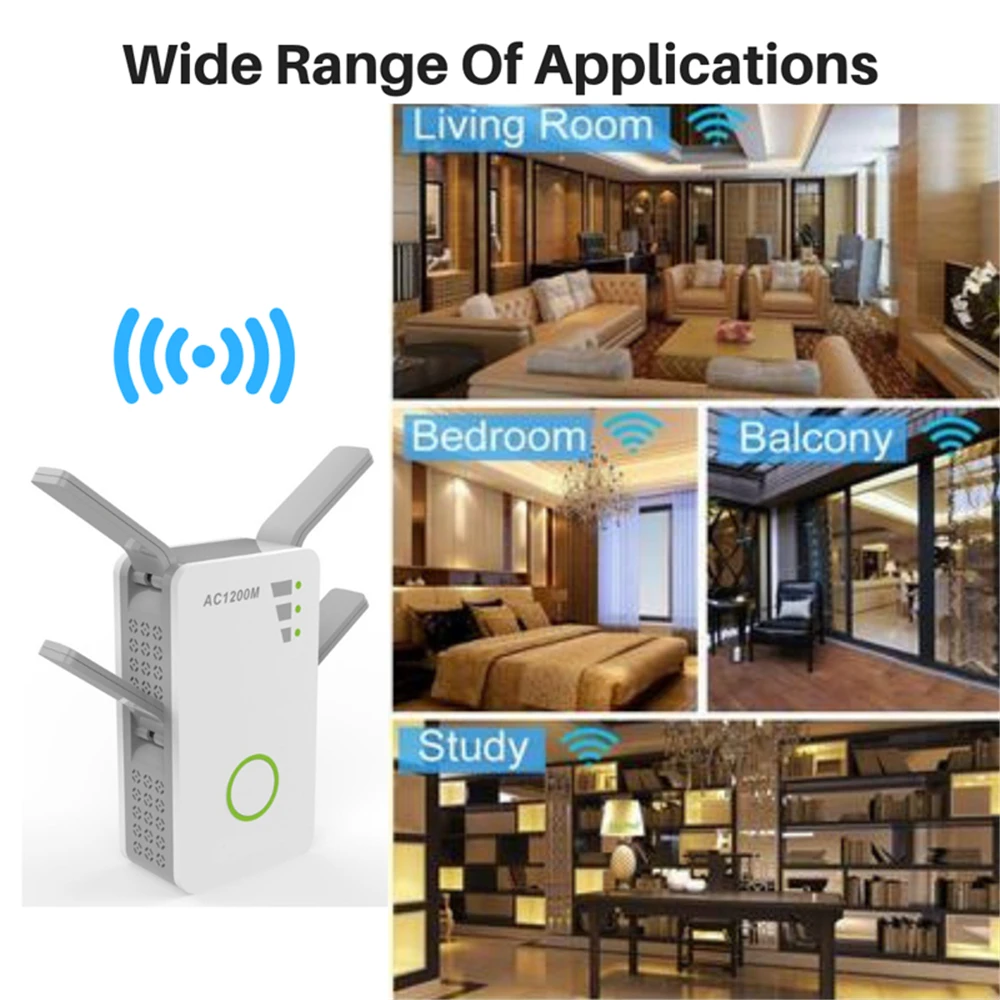 1200 Мбит/с расширитель беспроводной сети Wi-Fi ретранслятор Беспроводной усилитель сигнала маршрутизатора