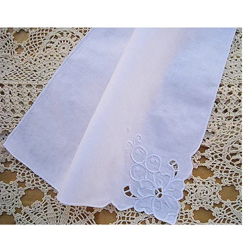 

Hight quality 100% Linen embroidered handkerchief Stantou handmade lace handkerchief free shipping