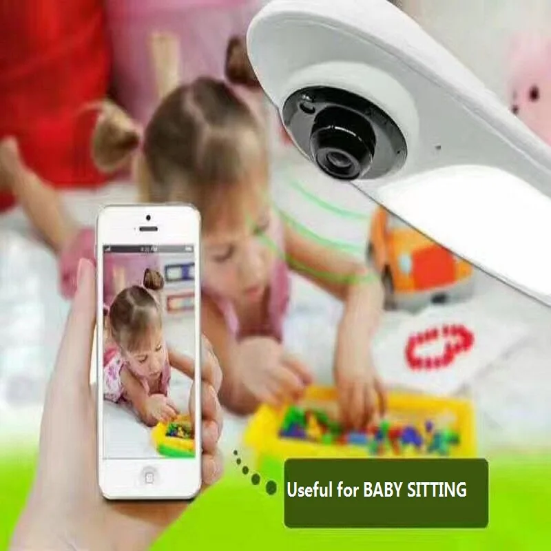 

1MP 3D VR Cam WIFI IP Camera Fisheye Lens HD Panorama Cameras Colorful Smart Table Lamp CCTV Security Camera