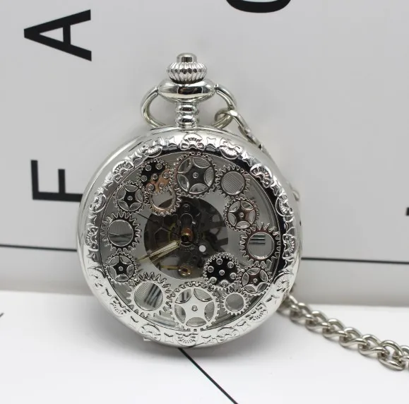 

Mechanical Pocket Watch Mechanical Pocket Watch Steampunk Vintage Gear Analog Skeleton Hand Winding Mechanical Pocket Watch