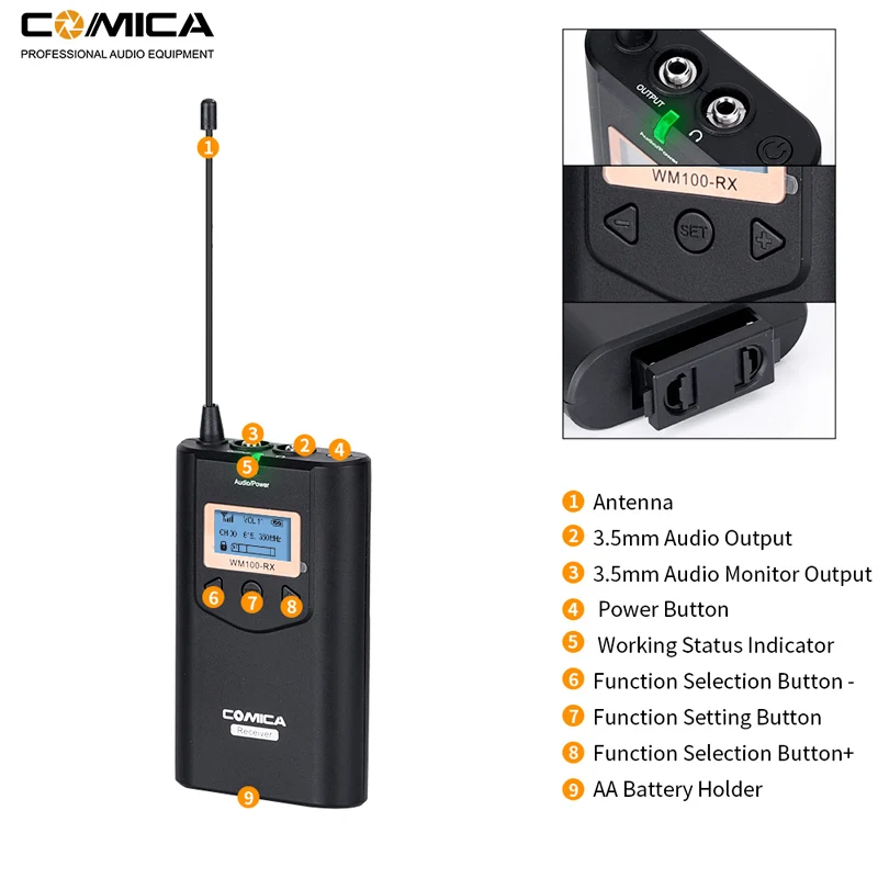 Comica CVM-WM100 H UHF 48 Channels Wireless