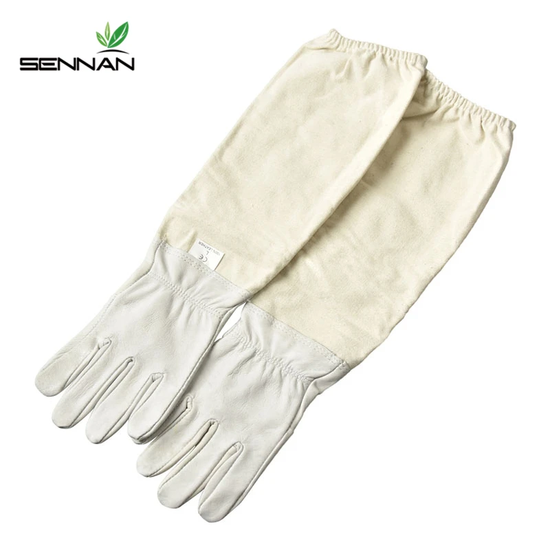 

SenNan 2 Pair Beekeeping Gloves Sheepskin + Breathable Material Bee Tools Universal Model Canvas Gloves We Sell Cut Honey Knife