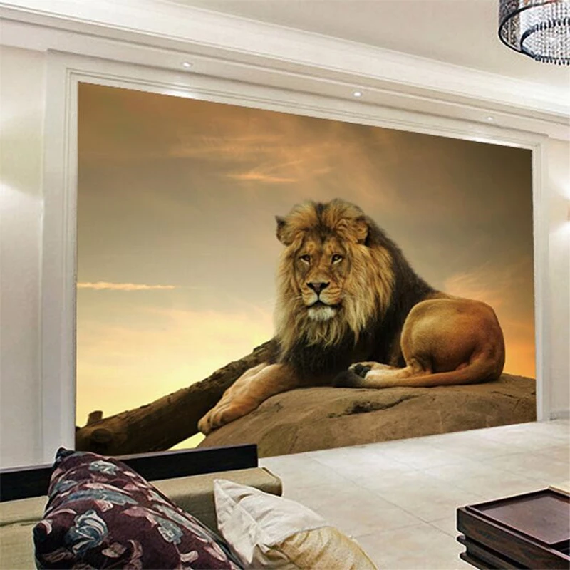 

beibehang papel de parede para quarto Custom wallpaper 3D Lion Creative Personality Background Decorative Mural wall paper