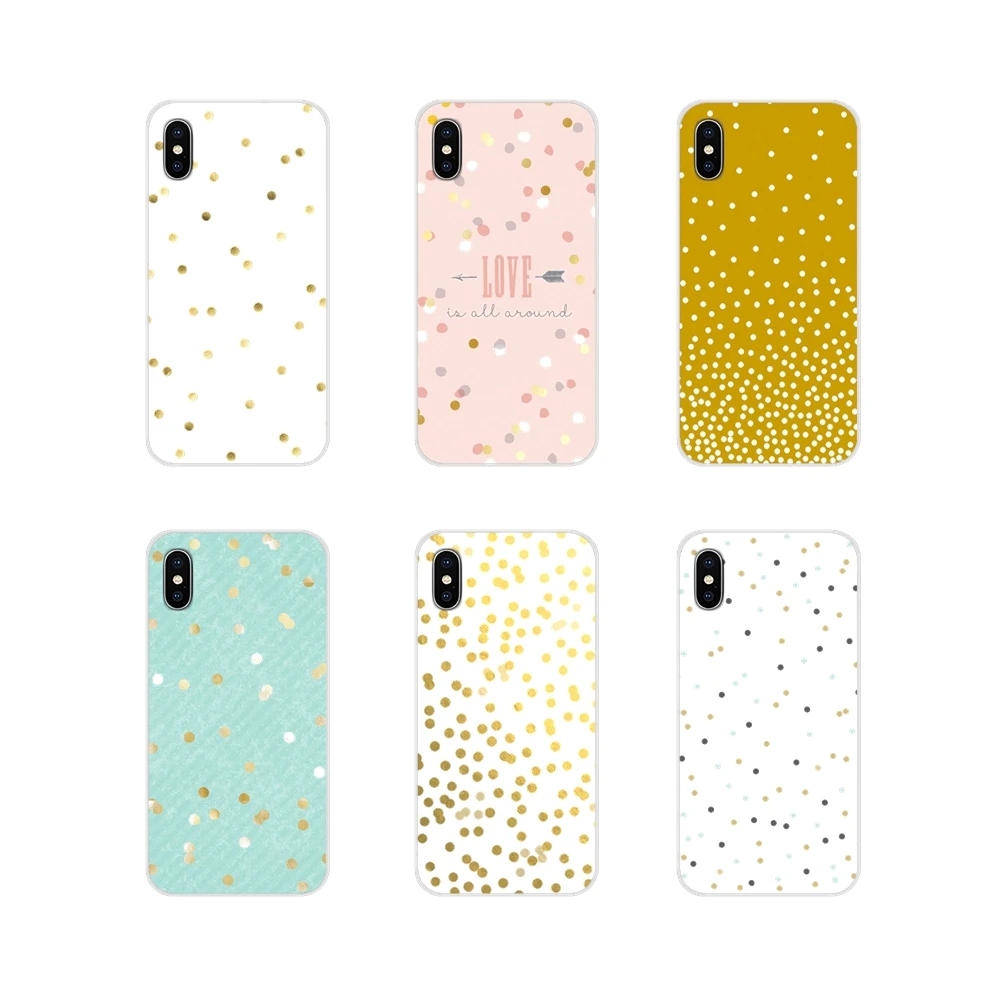 Pro Kawaii золотые конфетти в горошек обои для Samsung Galaxy A5 A6S A7 A8 A9S Star J4 J6 J7 J8 Prime Plus 2018