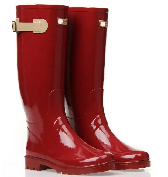 red rain boots womens