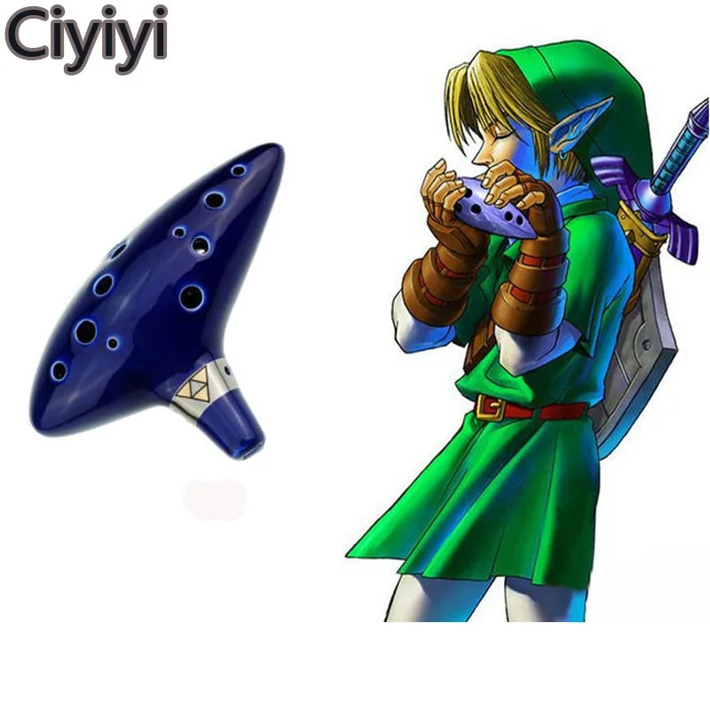 Legend of Zelda 12 Отверстия Окарины Керамика Alto C фигурку игрушки из мультфильма флейта