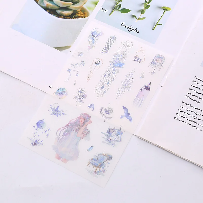 Фиолетовая фантазия наклейка для украшения счета на руку украшение для путешествия стикер для канцелярских товаров скрапбук DIY Дневник наклейки в альбом