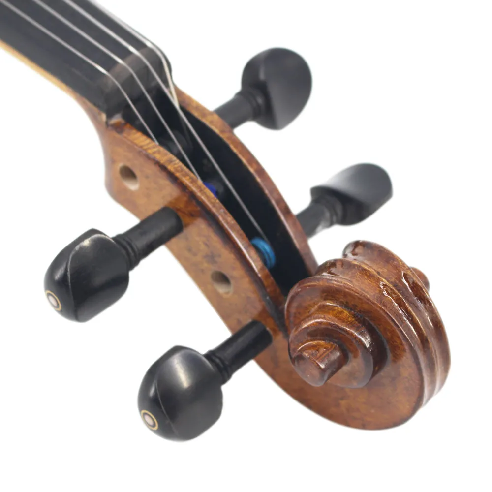 Full Size Natural Flamed Maple Hand-craft Advanced Violin Spruce Face Ebony Fitted with Case Bow Mute TONGLING