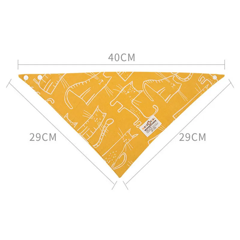 Cotton Linen Triangular Baby Bandana Bibs Cute Cat Pattern Infant Boys Girls Absorbent Burp Cloth for Drooling and Teething Saliva Towel0